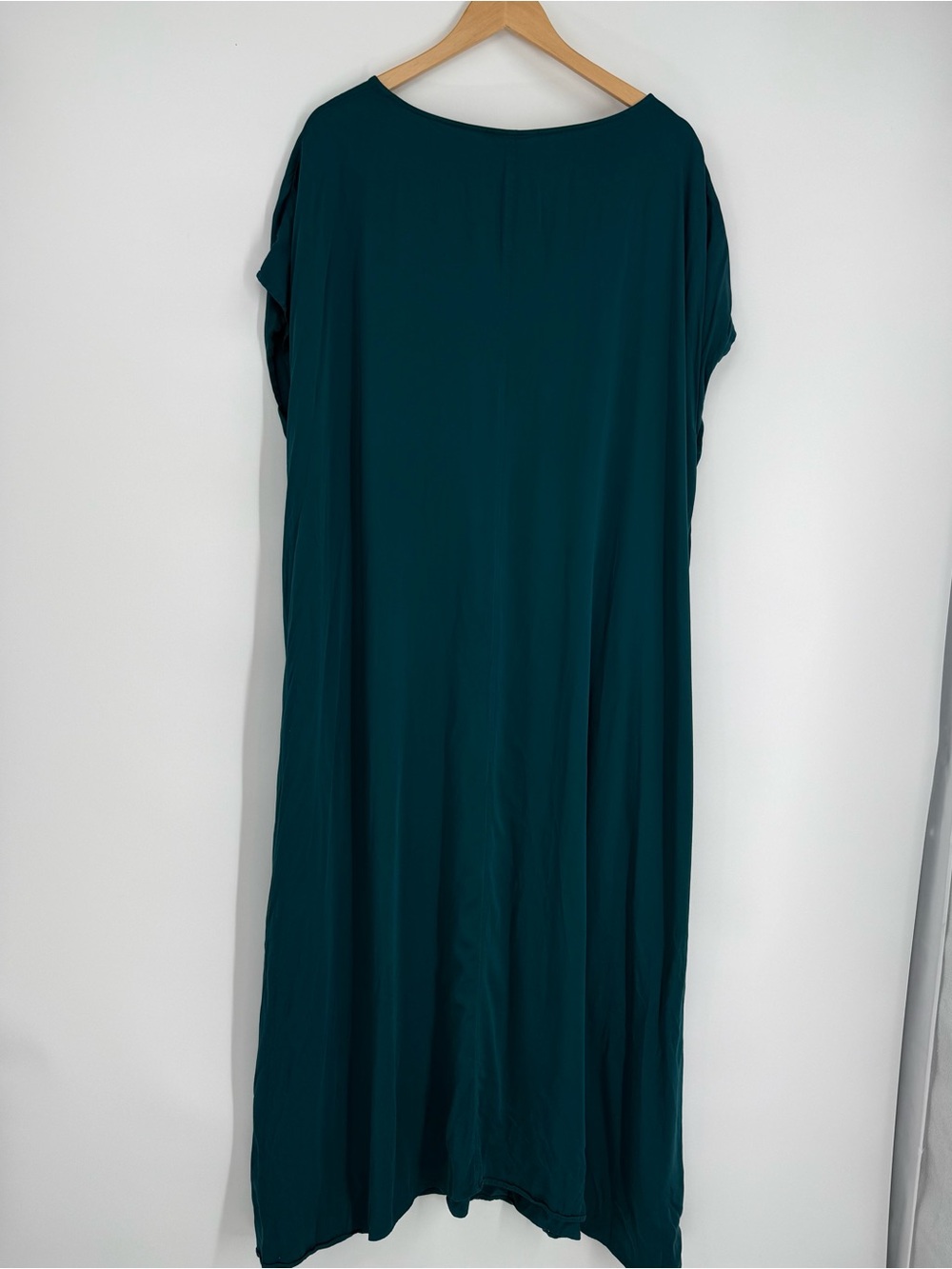 Pure J. JILL Maxi Dress Size 2X Green Cap Sleeves Lightweight Tunic Pockets - Picture 7 of 8